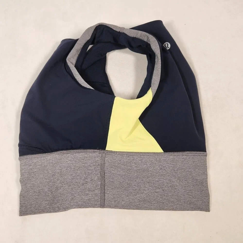 Lululemon Kick Serve Sweat Bra Sz 4 Women’s Sportsbra Blue Gray Luxtreme - Picture 3 of 7
